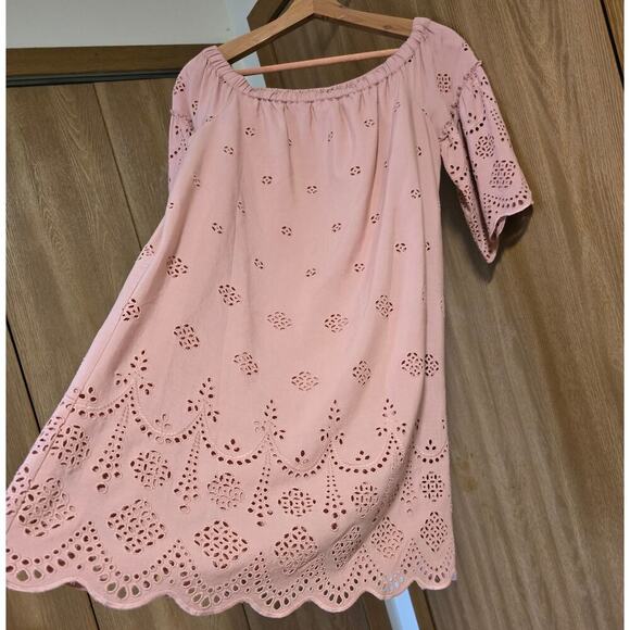 Madewell Eyelet Off The Shoulder Shift Dress - Picture 7 of 10